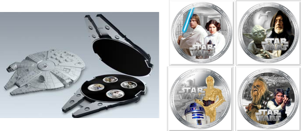 Millennium Falcon 4 x 1oz Silver coin set