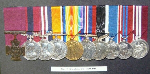 The medals of Maj Judson VC DCM MM. 