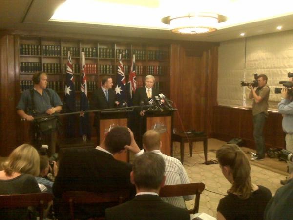 John Key and Kevin Rudd: joint press conference