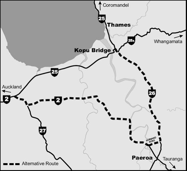 Kopu Bridge - Alternative route