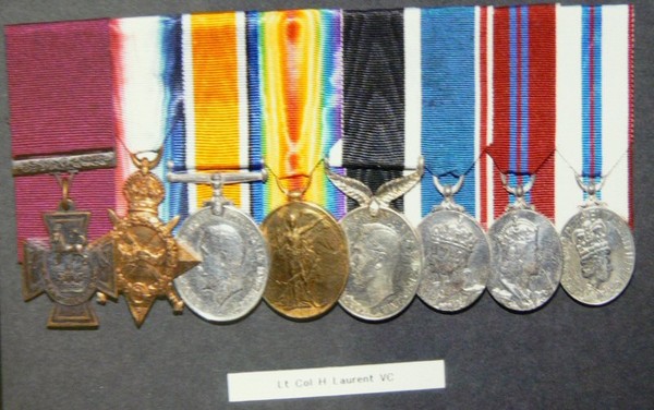 The medals of Lt Col Laurent VC. 