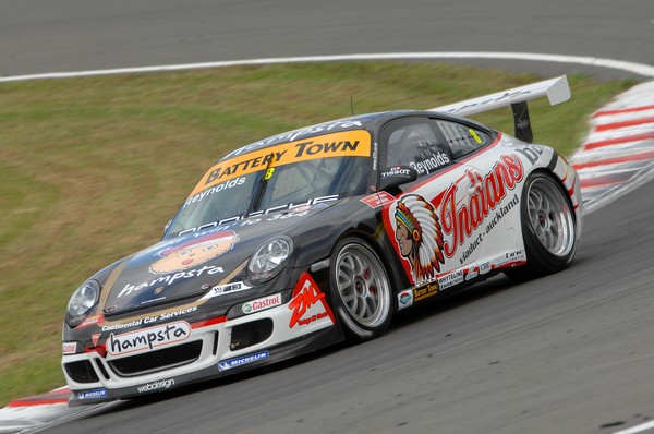 Melbourne's David Reynolds took an emphatic race victory in the wet today at the Manfeild Autocourse for the weekend's penultimate round of the Battery Town Porsche GT3 Cup Challenge