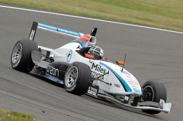 New Plymouth's Stefan Webbling finished seventh in the Saturday afternoon Toyota Racing Series race at the Taupo  Motorsport Park after he bent the steering on the Horizon Energy Services Miles Toyota.  