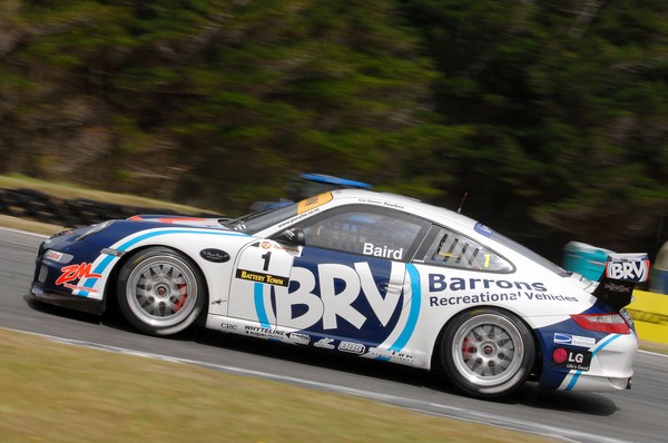 Kiwi Craig Baird has won his third round of the 2008/09 Porsche GT3 Cup Challenge for Triple X Motorsport by winning two of the three races held near Invercargill this weekend