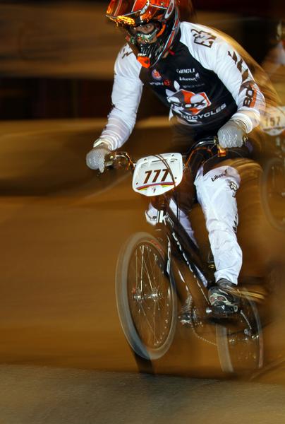 Marc Willers (777)  in action at the UCI BMX World Championships in Birmingham.