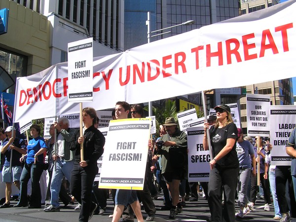 Marching on  Queen St