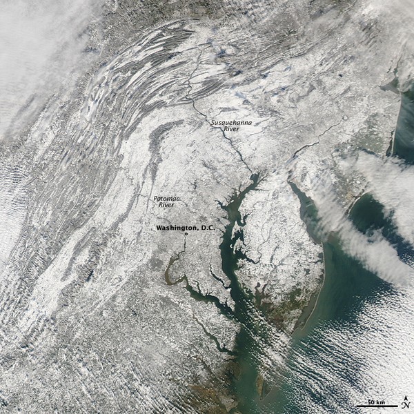 UPDATE: The East coast snowstorm seen from space