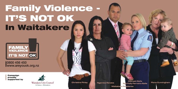 Family violence is Not OK in Waitakere campaign