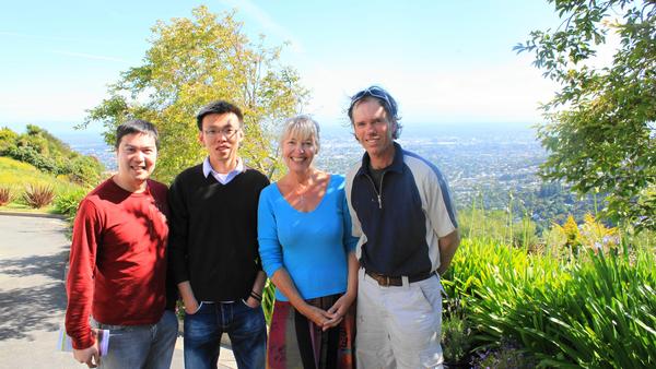 Linda Estall-Bone at Pacific View Paradise, with guests