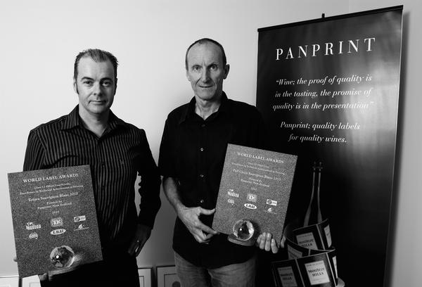 Panprint proudly display their World Label Awards in two categories
