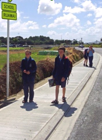 Ruawai children now walk on a footpath instead of the edge of a busy highway