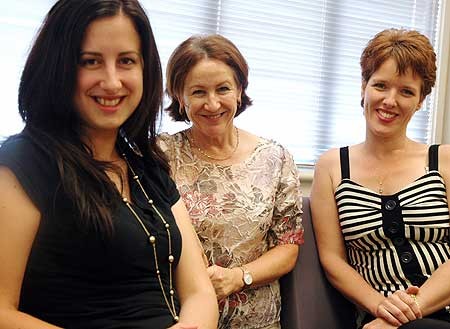 Mieke Sachsenweger, Anita Bellamy and Robyn Vertongen, at Massey's Centre for Psychology in Albany. 