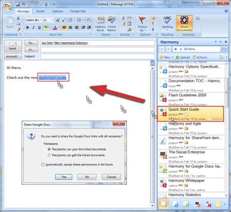 Share Google Docs Automatically