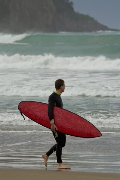 A surfboard made from Native New Zealand Flax
