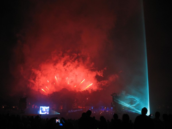 Fireworks and lasers at the Starlight Symphony in the Auckland Domain