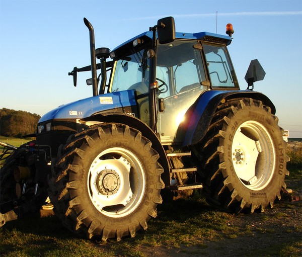 A modern tractor with roll protection