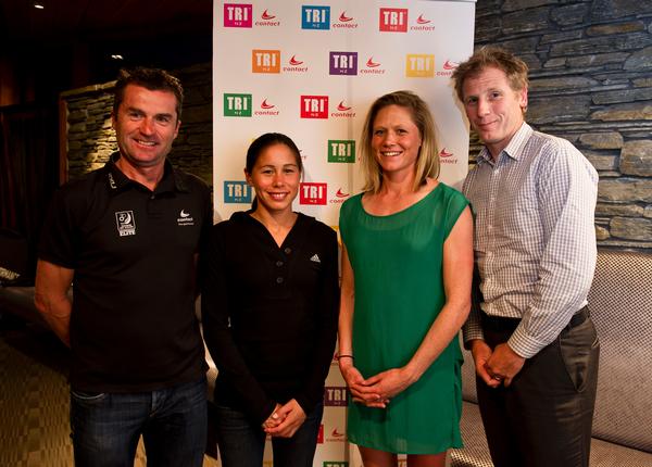 L to R; Greg Fraine, Andrea Hewitt, Kate McIlroy and Craig Waugh at the celebration dinner in Wanaka