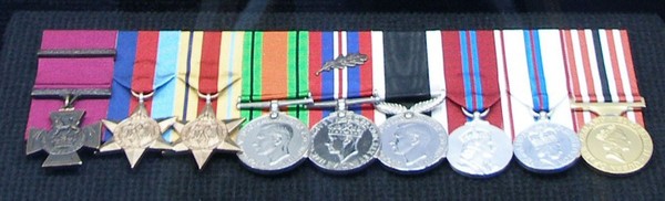 The medals of Capt Upham VC & Bar. 
