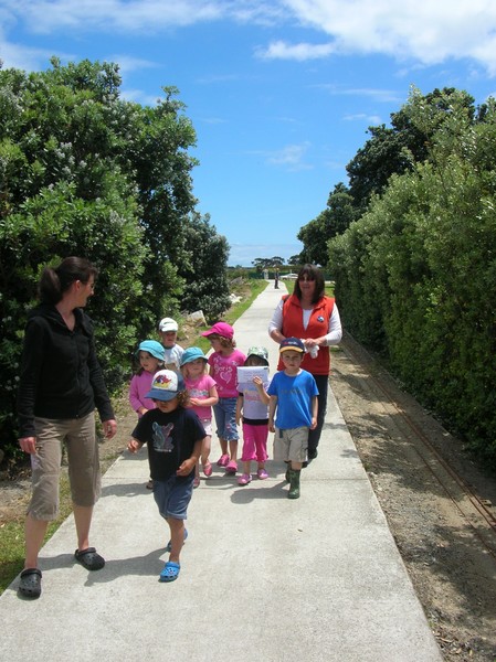 Children of the Thames Early Childhood Centre used the Thames Coastal Walkway this week as a safe way to post their letter to Santa.