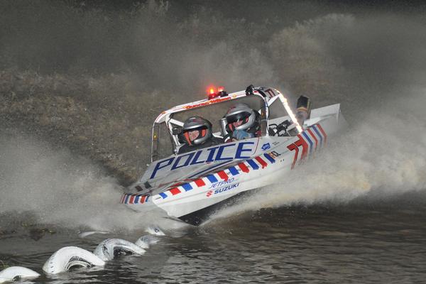 New leaders in the Suzuki Superboat category after Saturday night's fifth and penultimate round of the Jetpro Jetsprint championship round held near Wanganui are Duncan Wilson and navigator Jamiee-Lee Lupton.