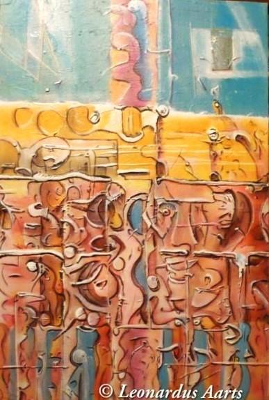 'Sinfonia' (Sinfonia is the Italian word for symphony) acrylics on canvas by Leon Aarts. (Painting For Sale). 