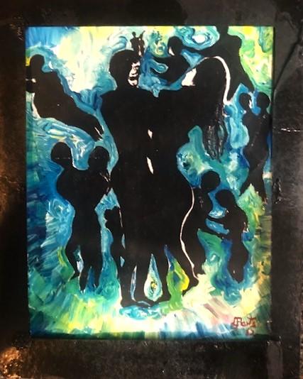 'Let's Dance', by Leon Aarts. Acrylics on canvas by Leon Aarts (1982)