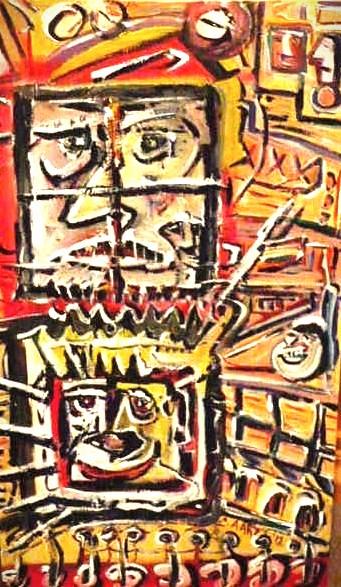 'Incarceration' acrylics on board, by Leon Aarts