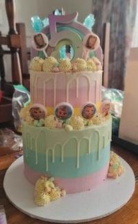 Lollipops added to a Cake to add colour and crunch