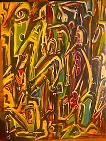 'A Helping Hand', acrylics on board 2012, by Leon Aarts