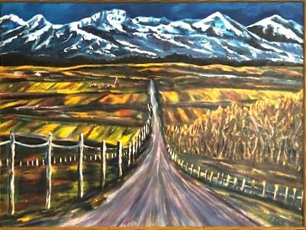 'End of the Road for Lewis and Clark-Camp Disappo&#237;ntment' acrylics on canvas board, by Leon Aarts, 2003 