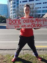 Striking DHB midwife in Christchurch 