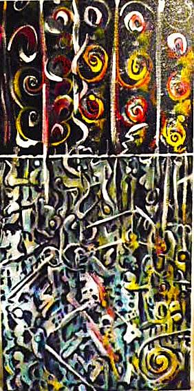 'Above and Below' by Leon Aarts, acrylics on canvas (collector)