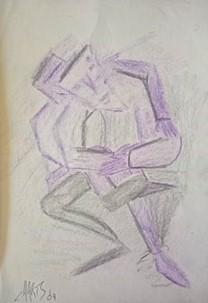 'Cossack' in crayons by Leon Aarts 2004
