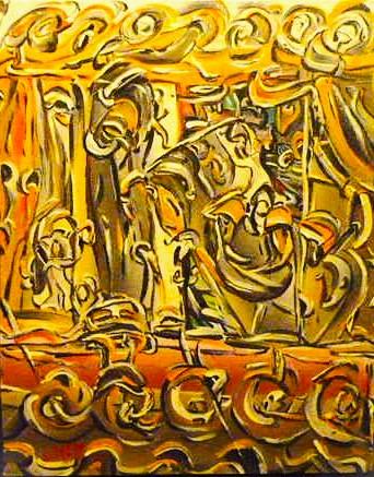 'Harvest Time' acrylics on canvas by Leon Aarts (sold)