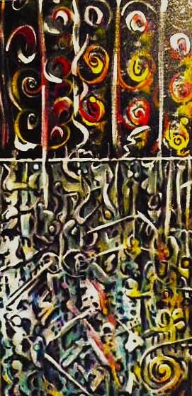 'Above & Below' by Leon Aarts, acrylics on canvas