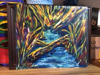 'Creek' by Leon Aarts,  Acrylics on card