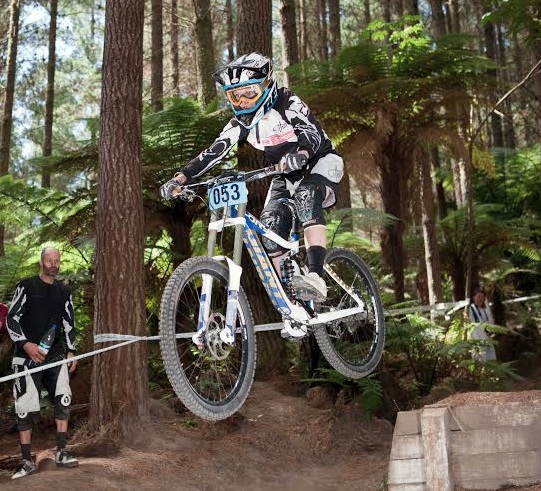 Amy Cole (nee Laird) in action in the downhill last year. 