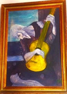 'Copy of The Old Guitarist by Picasso', by Leon Aarts c.1998 