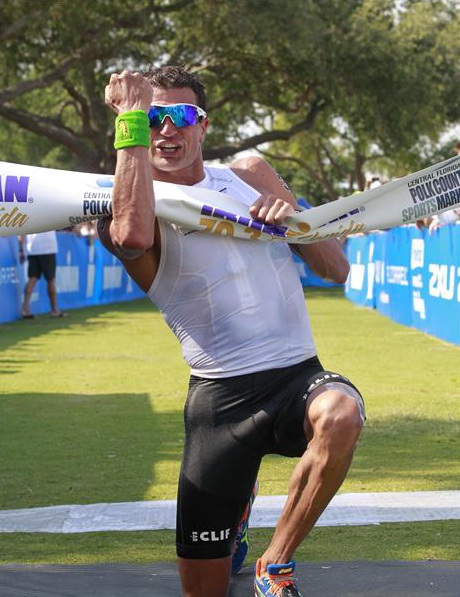 Terenzo Bozzone celebrates a race record win in Florida today.