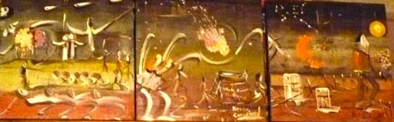 'Conquer fear, conquer failure' triptych by Leon Aarts