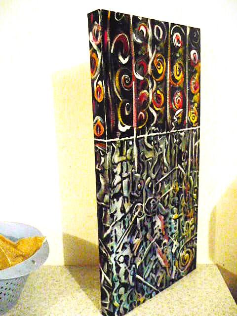 'Above and Below' acrylics on canvas by Leon Aarts