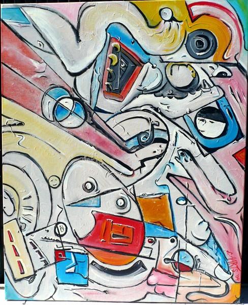 'Cossack' by Leon Aarts. Acrylics on canvas. Influenced by Wassily Kandinsky.