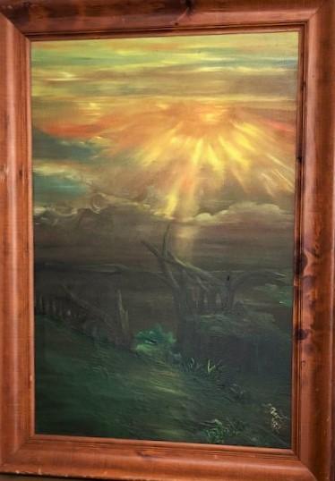 &#193; New Day',oils on canvas by Leon Aarts, 1982