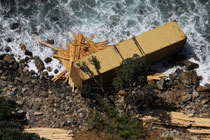 One of the more than 80 containers swept off the container ship Rena has come ashore on Motiti Island in the Bay of Plenty. 