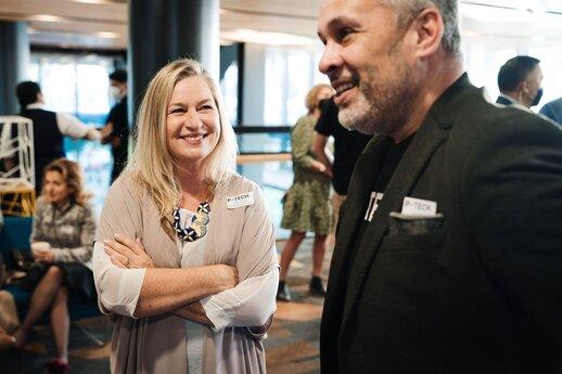 Ruth Cooper, Country Director of Media Design School, and Ian Hulme, IBM Business Consultant and student mentor