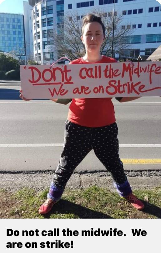 Striking DHB midwife in Christchurch