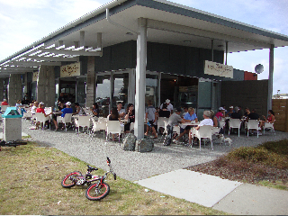 Busy beachside cafe at Omaha Beach