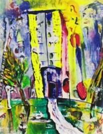 'Future' by Leon Aarts. Acrylics on canvas paper. (for sale)