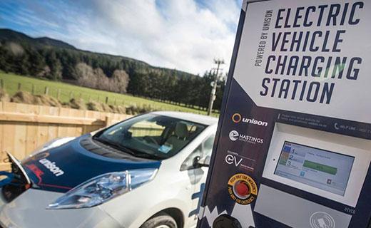 Example of an electric charging station in Rotorua