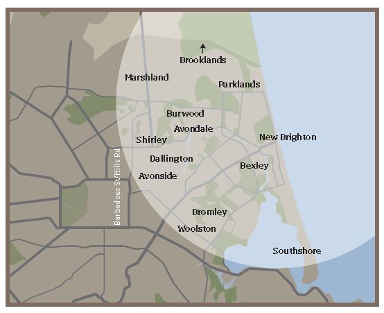 Eastern suburbs map